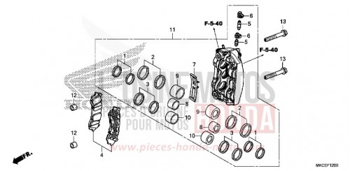 ETRIER DE FREIN AVANT DROIT GL1800BK de 2019